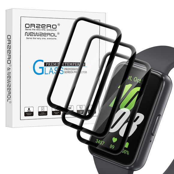 (3 Pack) Orzero Watch Screen Protector Compatible for Samsung Galaxy Fit3, PMMA and PC (Not Tempered Glass) Ultra Thin HD Full Coverage Anti-Scratch
